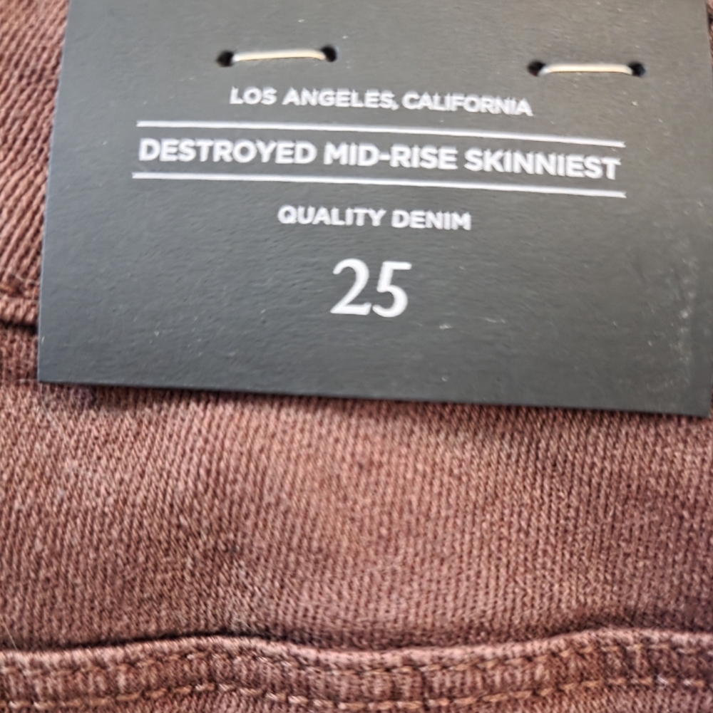 NWT Women's Jeans Bullhead Denim Co Taxon Size 25 Maroon Pants Skinny - Picture 4 of 4